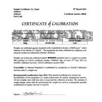 Brecknell Calibration Certificate - Scales and Balances Brecknell - 1