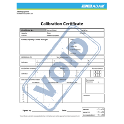 Adam Equipment Calibration Certificate Adam Equipment - 1