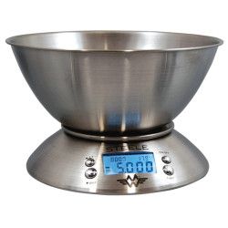 My Weigh Steele Stainless Steel Kitchen Scale c/w Bowl 5kg x 1g