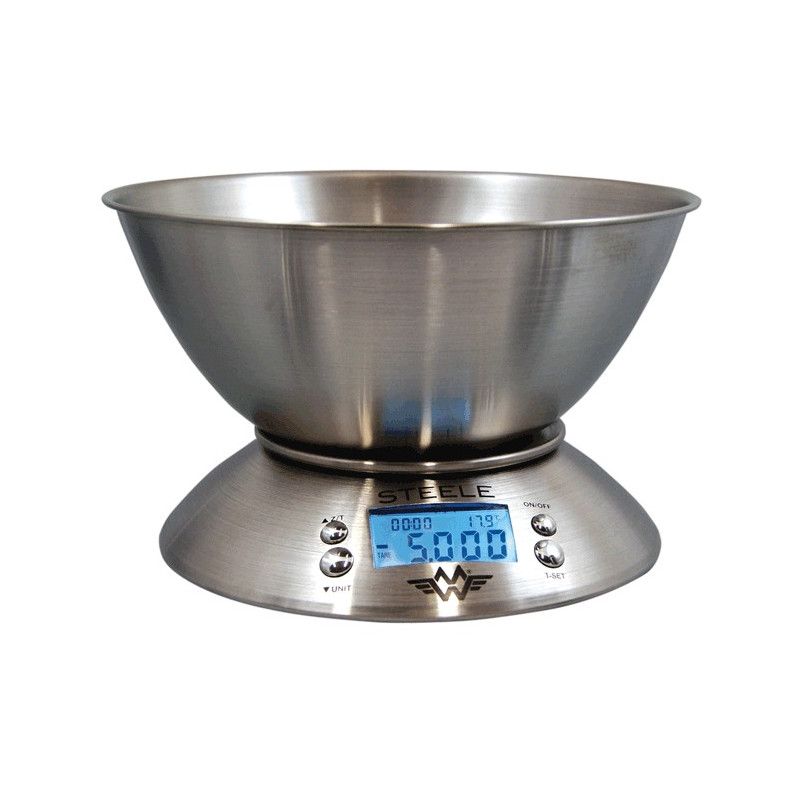 My Weigh Steele Stainless Steel Kitchen Scale c/w Bowl 5kg x 1g My Weigh - 1