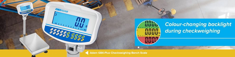 Adam GBK-Plus and GFK-Plus with Colour Changing Checkweighing Display